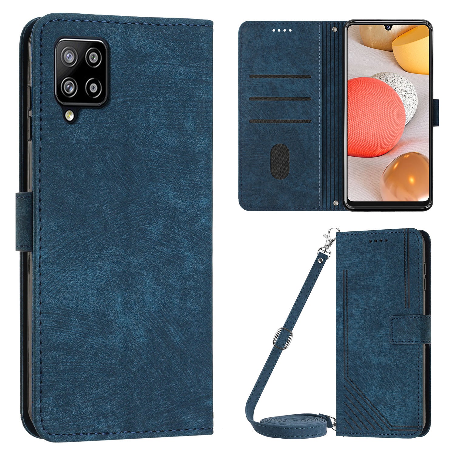 For Samsung Galaxy A42 5G / M42 5G Imprinted Lines Stand Phone Cover Wallet Case PU Leather Flip Shell For Samsung Galaxy A42 5G / M42 5G Imprinted Lines Stand Phone Cover Wallet Case PU Leather Flip Shell